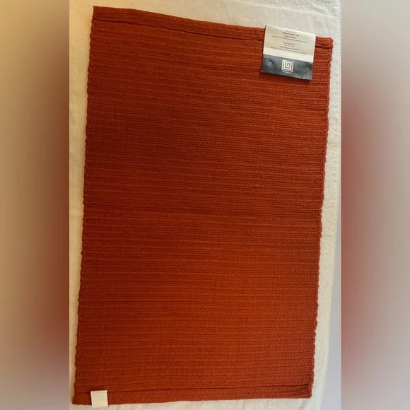 Burnt Orange Stain Resistant 20" x 32" Ribbed HandLoom Indoor Outdoor Rug - Picture 4 of 5